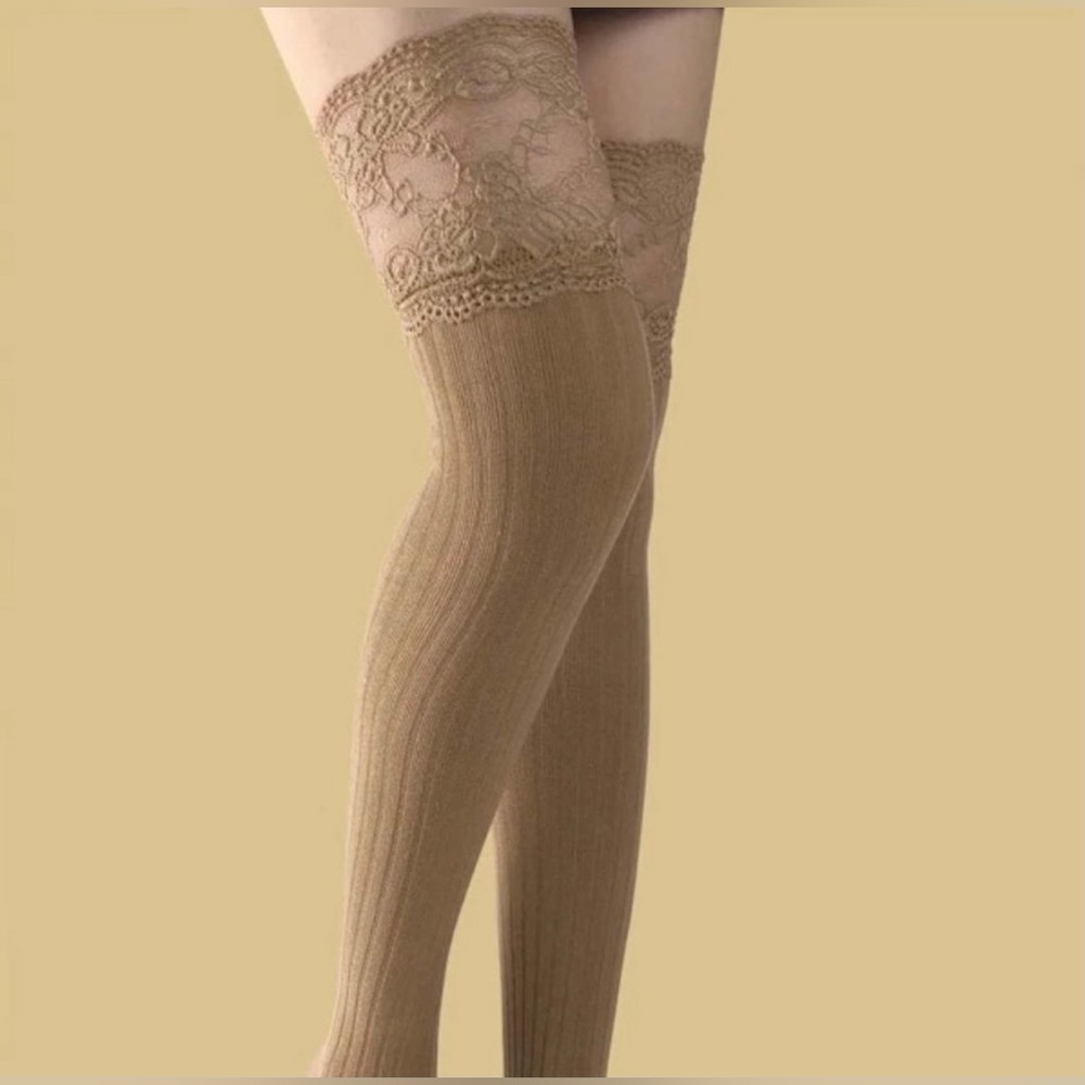 Thigh High Lace Trim Socks